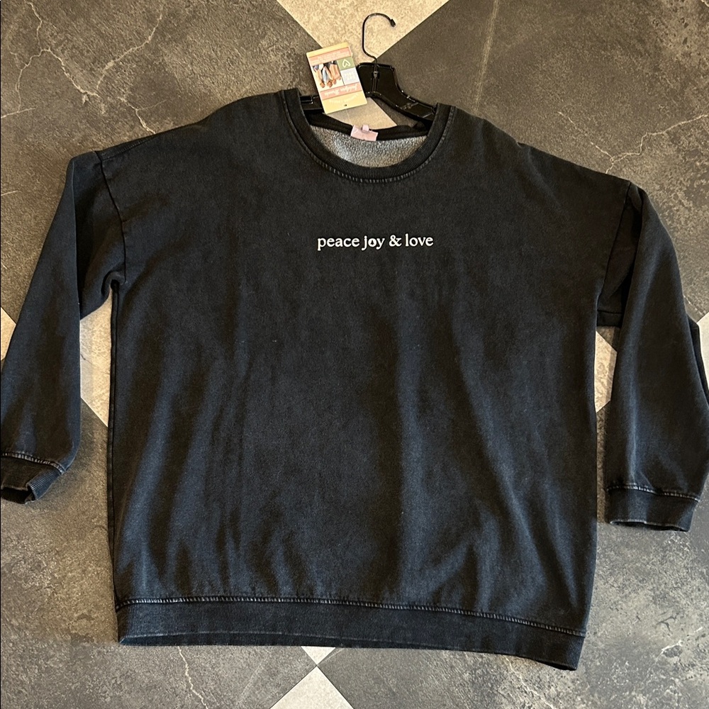 Jadelynn Brooke Black Sweatshirt - Peace Joy & Love